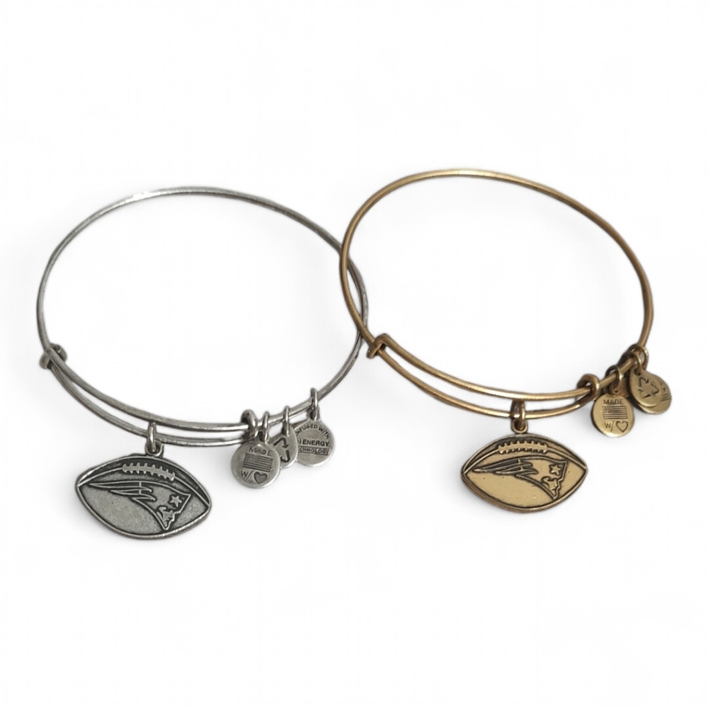 NFL New England Patriots Alex And Ani Silver & Gold Bracelets (Set Of 2)
